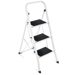 3-Step Portable Folding Step Ladder w/ Non-Slip Feet, 330lb Capacity, Appears New
