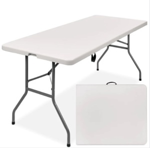 6ft Portable Folding Plastic Dining Table w/ Handle, Lock, Appears New