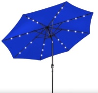 Solar LED Lighted Patio Umbrella w/ Tilt Adjustment, UV-Resistance - 10ft