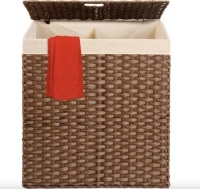 Double Laundry Hamper Basket w/ Easy Assembly, Liner Bag
