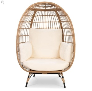 Wicker Egg Chair Oversized Indoor Outdoor Patio Lounger, Appears New
