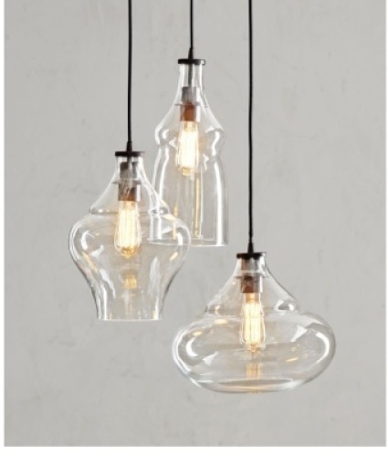 McCarthy 3-Light Glass 23" Dia&nbsp;Pendant, Like New, retail - $249