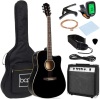 Beginner Acoustic Electric Cutaway Guitar Set w/ Case, Strap - 41in, Appears New