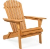 Folding Wooden Adirondack Chair Accent Furniture w/ Natural Finish - Brown, Appears New