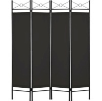 4-Panel Folding Privacy Screen Room Divider Decoration Accent, 6ft, Appears New