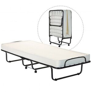 Folding Metal Bed with Memory Foam Mattress