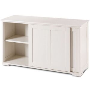 Storage Cupboard Cabinet with Sliding Door - White