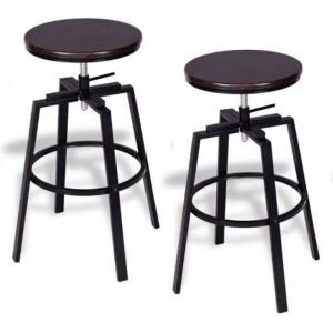 Set of (2) Adjustable Vintage Bar Stool