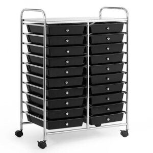 20 Drawers Rolling Cart with Storage Bins