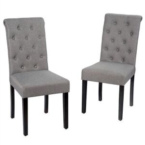 Set of (2) Tufted Dining Chairs