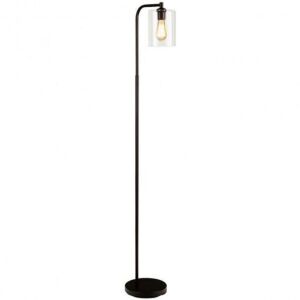 Industrial Floor Lamp with Glass Shade