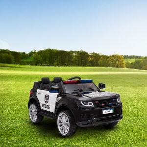 Police Ride on Car for Kids, LEADZM JC002 Electric Car, 2.4G Remote Control, LED Flashing Light, 12V Rechargeable Battery, Perfect Birthday Gift for Boys and Girls