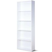 White 5-Shelf Storage Bookcase