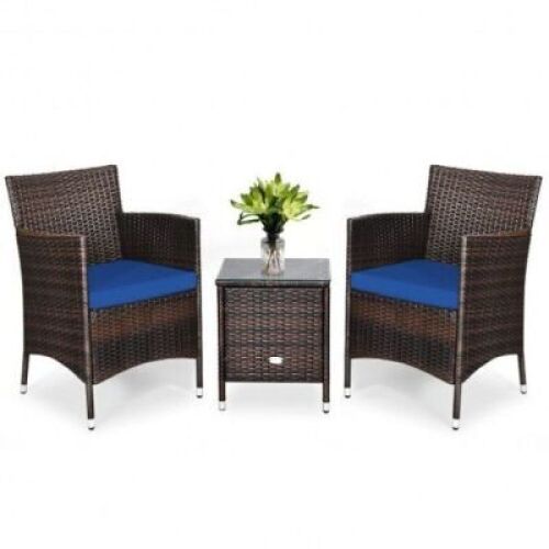 3-Piece Rattan Patio Furniture Set