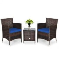3-Piece Rattan Patio Furniture Set