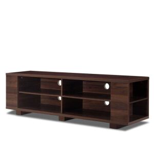 59" Console Storage Entertainment Media Wood Tv Stand, Walnut