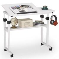 Height-Adjustable Rolling Computer Desk