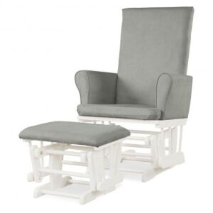 Wooden Baby Nursery Glider And Ottoman Cushion Set