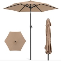 Outdoor Market Patio Umbrella w/ Push Button Tilt, Crank Lift - 7.5ft, Appears New