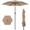 Outdoor Market Patio Umbrella w/ Push Button Tilt, Crank Lift - 7.5ft, Appears New