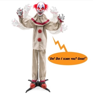 Scary Harry the Motion Activated Animatronic Killer Clown Halloween Prop, Appears New