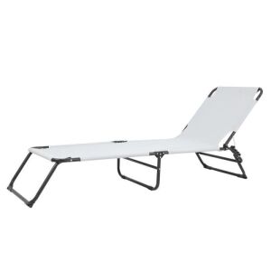 Folding Reclining Patio Chair - Light Gray