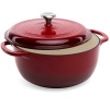 6qt Non-Stick Enamel Cast-Iron Dutch Oven Kitchen Cookware w/ Side Handles, Appears New