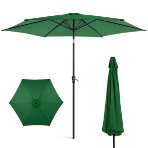 Outdoor Steel Market Patio Umbrella Decoration w/ Tilt, Crank Lift - 10ft