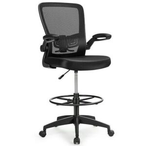 Tall Office Chair Adjustable Height w/Lumbar Support Flip Up Arms