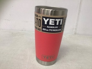 Yeti Rambler,  20oz Tumbler, Red, No Lid