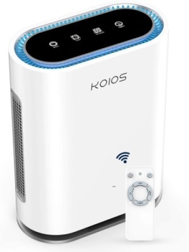 KOIOS Large Room Air Purifier with True HEPA Filter, Activated Carbon, UV Sanitizer & Ionic Air Cleaner, Detect Air Quality, Auto Mode, Remove Dust - Appears New&nbsp;&nbsp;