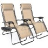 Best Choice Products Set of 2 Adjustable Zero Gravity LoungeChair Recliners for Patio, Pool w/ Cup Holders - Sand, Like New, Retail - $119.99