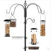 Best Choice Products 89in 6-Hook Bird Feeding Station, SteelMulti-Feeder Stand w/ 4 Feeders, Tray, Bird Bath - Black, Like New, retail -$44.99