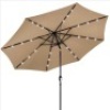 Solar LED Lighted Patio&nbsp;Umbrella w/ Tilt Adjustment,&nbsp;UV-Resistance - 10ft, Like New, retail - $84.99
