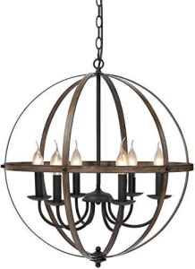 Six-Head Candlestick Round Chandelier