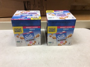 Lot of (2) Silk Almond Milk, Unsweetened Vanilla, 32 Fluid Ounce, Pack of 6 - Appear New  