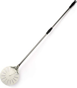 Turning Pizza Peel for Brick Oven,9" Stainless Steel Small Round Perforated Pizza Paddle with 47" Long Handle - Appears New 