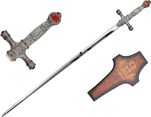 Harry Potter Godric Gryffindor Movie Sword w/ Wall Plaque & Tomahawk Black Prince Medieval Sword with Sheath - Appear New  