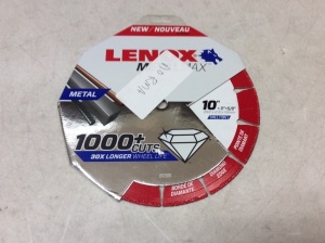 Lenox 1972926 Cutoff Wheel Diam Ch 10 X5/8in - Appears New 