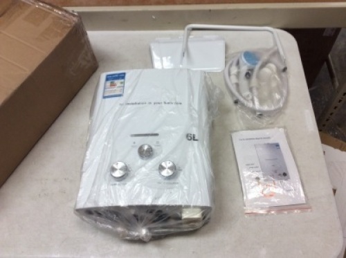 6L Portable Outdoor Shower LPG Propane Gas Tankless Instant Hot Water Heater Boiler + Shower Head&nbsp;- E-Comm Return, Unknown Condition&nbsp;&nbsp;