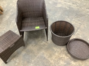 Wicker Chair and Table Patio Set