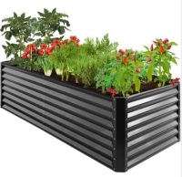 Outdoor Metal Raised Garden Bed for Vegetables, Flowers, Herbs - 8x4x2ft, Appears New