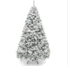 Premium Snow Flocked Artificial Pine Christmas Tree w/ Foldable Metal Base, 7.5 Ft, Appears New