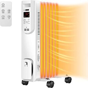 VIVOHOME 1500W Oil-Filled Radiator Heater with Remote