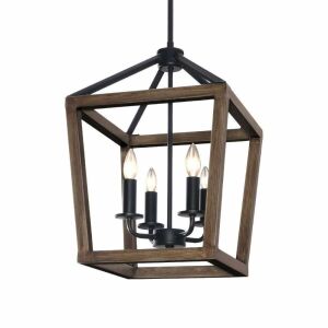 4-Light Rustic Metal Chandelier