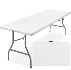 8ft Portable Folding Plastic Dining Table w/ Handle, Lock, Appears New