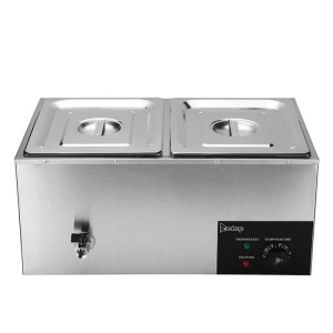 ZOKOP XTC1P-1/2 110V 600W 10.6QT/10L 2 Cells Bain Marie Food Warmer