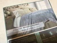 Buzio Fur Weighted Blanket 20lbs 60" x 80" Grey - E-Comm Return, Appears New&nbsp;