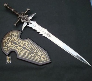 World Of Warcraft Frostmourne Arthas Menethil Sword Replica Plaque - Appears New  