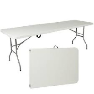 8ft Portable Folding Plastic Dining Table w/ Handle, Lock